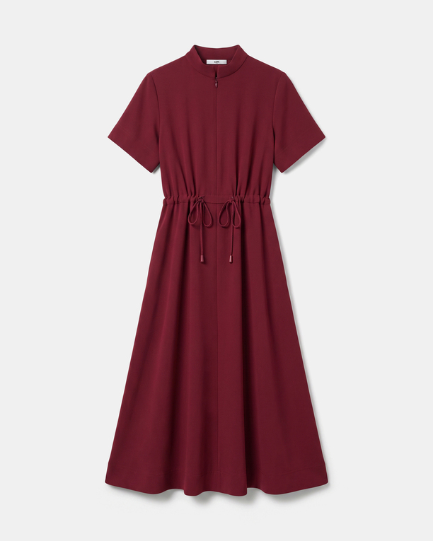 Ribelle Dress Carmine red midi dress with short sleeves ZAPA