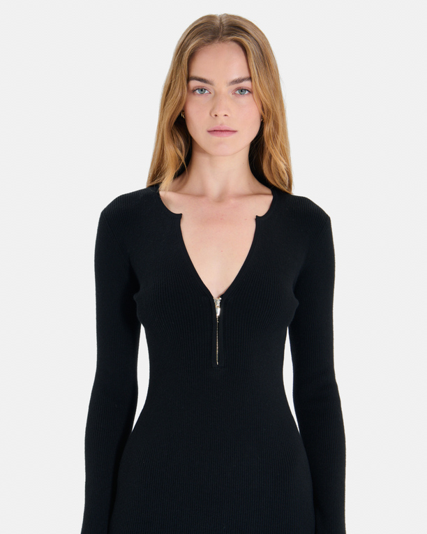 Ritassy Dress Long black dress with long sleeves ZAPA