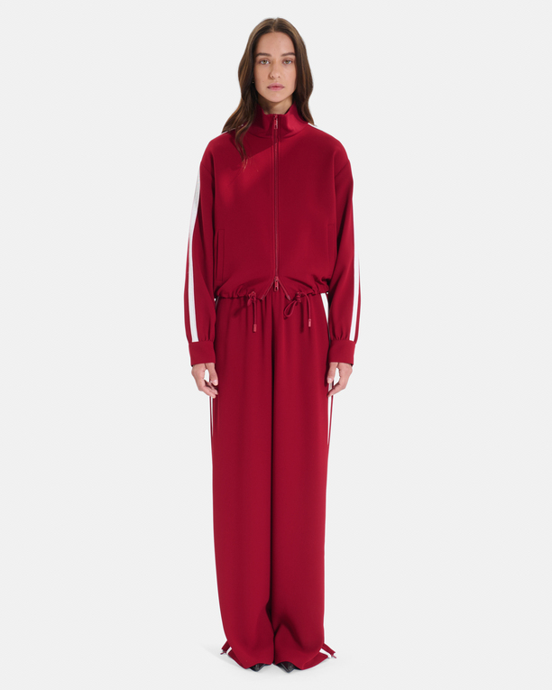Bercilli Jacket Carmine red zip-up jacket with a stand-up collar ZAPA