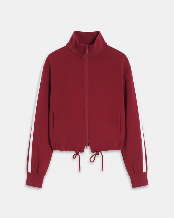Bercilli Jacket Carmine red zip-up jacket with a stand-up collar ZAPA