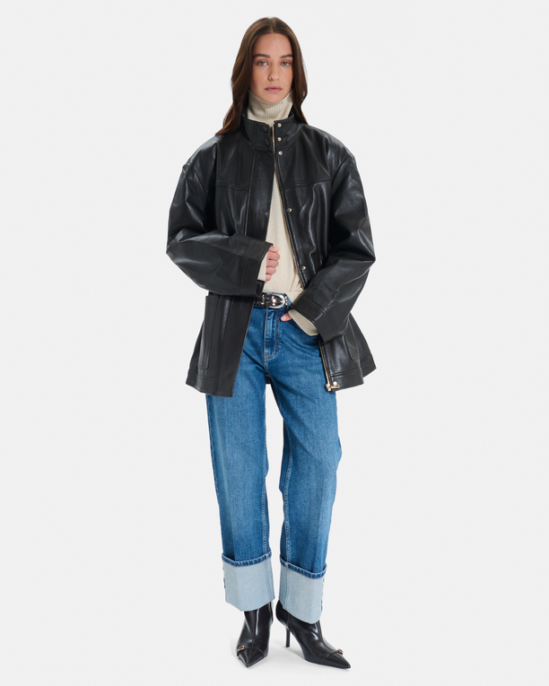 Valence Jacket adjustable mid-length chocolate brown jacket ZAPA