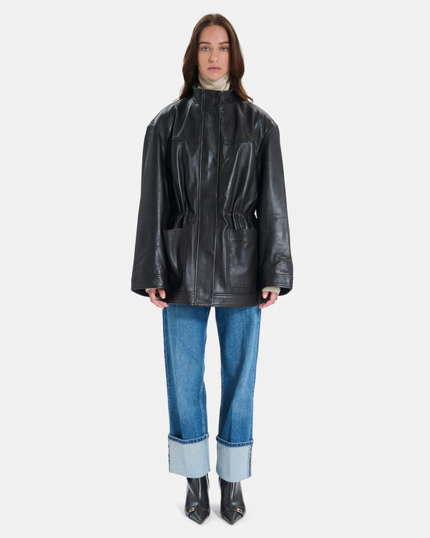 Valence Jacket adjustable mid-length chocolate brown jacket ZAPA