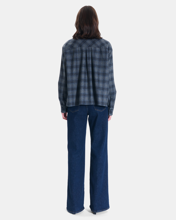 Vasya Jacket Grey checkered shirt jacket ZAPA