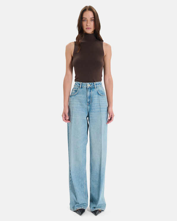 Pamover Jean Vintage blue straight-leg cotton jeans ZAPA