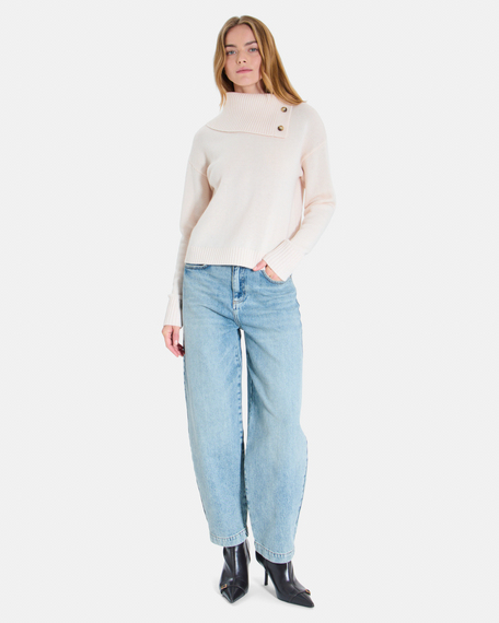 Nayla sweater light beige cashmere v-neck sweater zapa