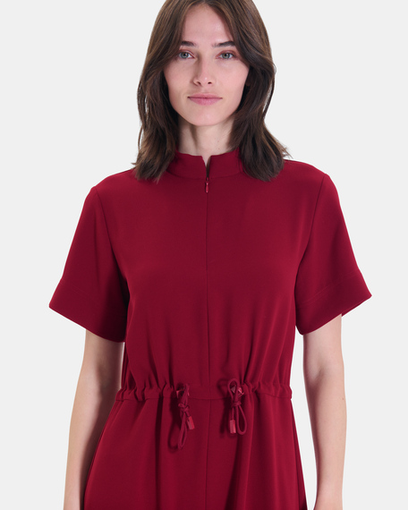 Ribelle dress carmine red midi dress with short sleeves zapa