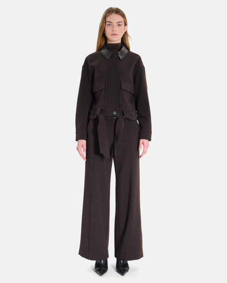 Valencia jacket short, belted chocolate-colored jacket zapa