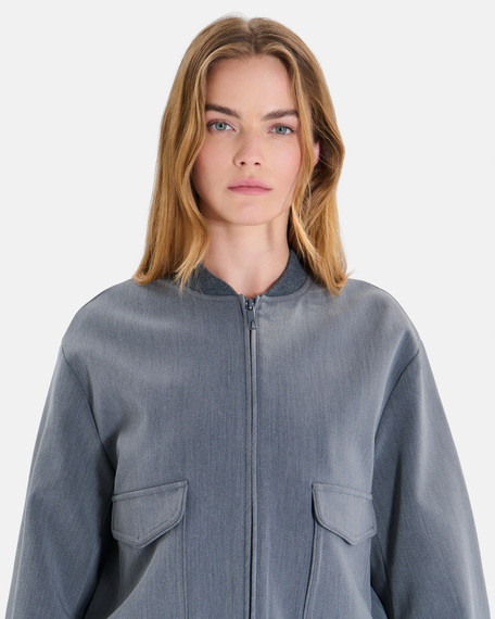 Vila jacket short heather grey bomber jacket zapa