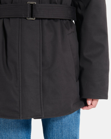 Paddy Parka Women's chocolate brown cotton parka with hood ZAPA
