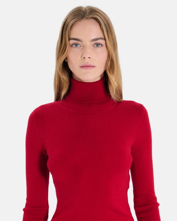 Nord sweater Carmine red ribbed knit sweater ZAPA
