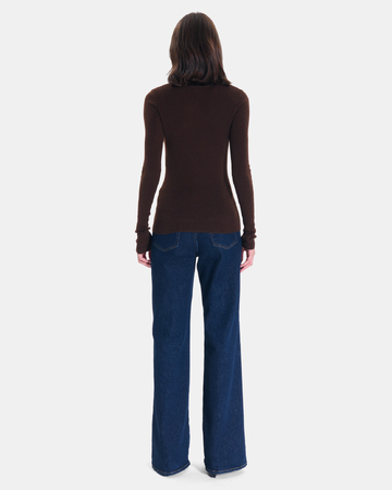 Nord sweater Chocolate ribbed knit sweater ZAPA