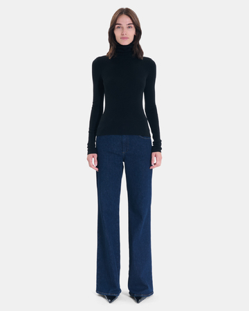 Nord sweater Black ribbed knit sweater ZAPA
