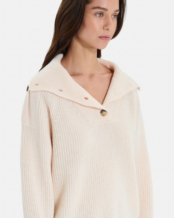 Nirae Sweater Beige wool sweater with a high neck ZAPA