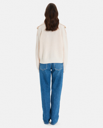 Nirae Sweater Beige wool sweater with a high neck ZAPA