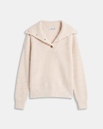 Nirae Sweater Beige wool sweater with a high neck ZAPA