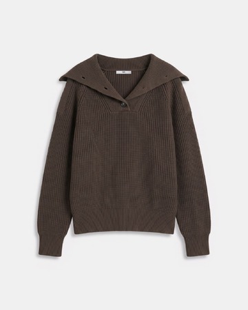 Nirae Sweater Hazelnut-colored wool sweater with a high neck ZAPA