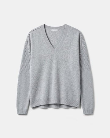 Pila sweater Grey cashmere V-neck sweater ZAPA