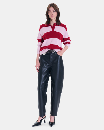 Petty Sweater Red and pink striped cropped sweater, fitted cut ZAPA