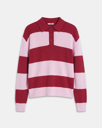 Petty Sweater Red and pink striped cropped sweater, fitted cut ZAPA