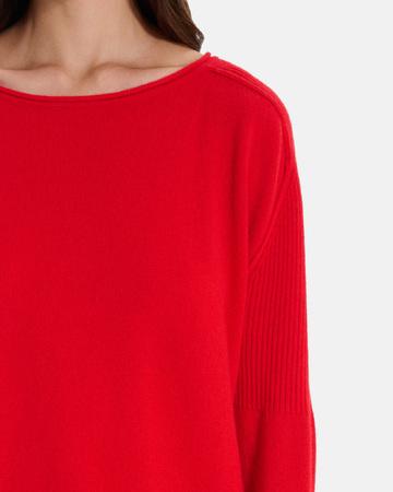 Pensee sweater Red cashmere sweater with long sleeves ZAPA