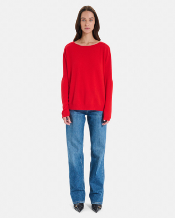 Pensee sweater Red cashmere sweater with long sleeves ZAPA