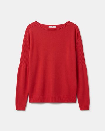 Pensee sweater Red cashmere sweater with long sleeves ZAPA