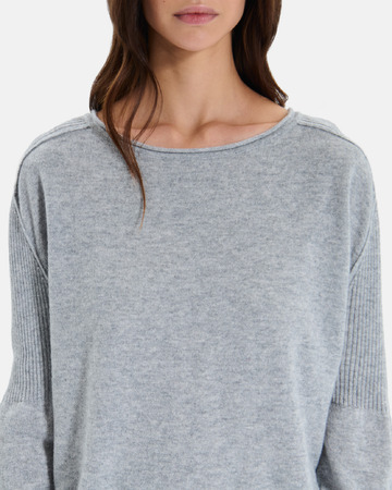 Pensee sweater Long-sleeved grey cashmere sweater ZAPA