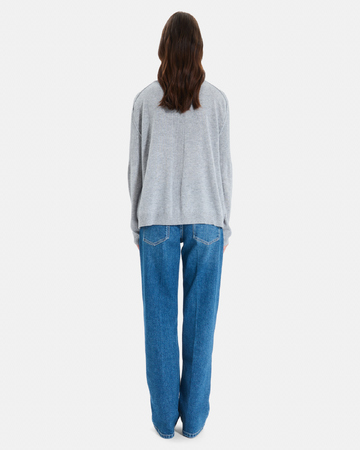 Pensee sweater Long-sleeved grey cashmere sweater ZAPA