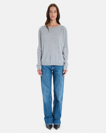 Pensee sweater Long-sleeved grey cashmere sweater ZAPA