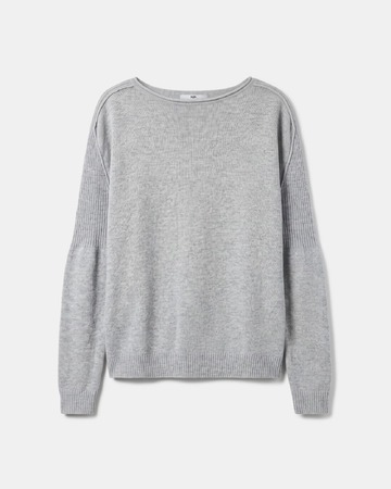 Pensee sweater Long-sleeved grey cashmere sweater ZAPA