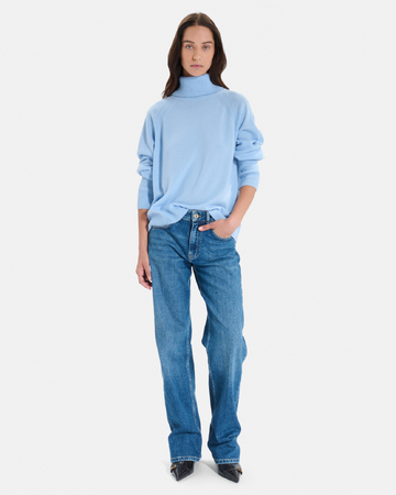 Paco sweater sky blue cashmere turtleneck sweater ZAPA