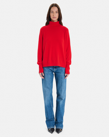 Paco sweater Red cashmere turtleneck sweater ZAPA