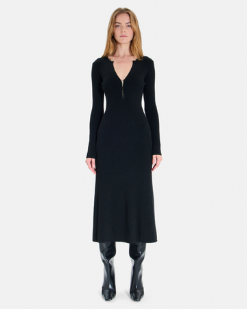 Ritassy Dress Long black dress with long sleeves ZAPA