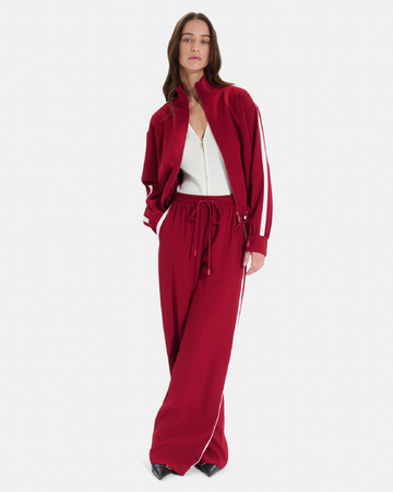 Bercilli Jacket Carmine red zip-up jacket with a stand-up collar ZAPA