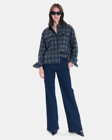 Vasya Jacket Grey checkered shirt jacket ZAPA