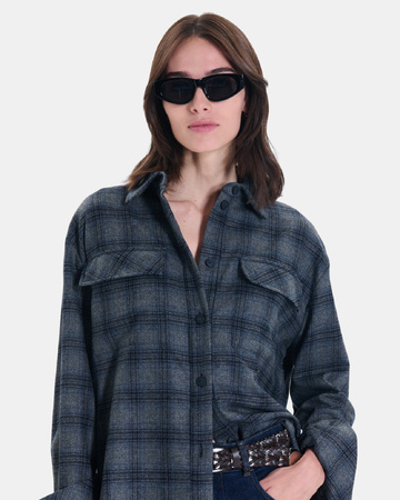 Vasya Jacket Grey checkered shirt jacket ZAPA