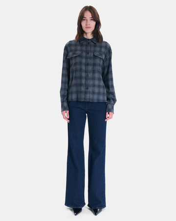 Vasya Jacket Grey checkered shirt jacket ZAPA