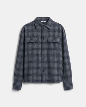 Vasya Jacket Grey checkered shirt jacket ZAPA