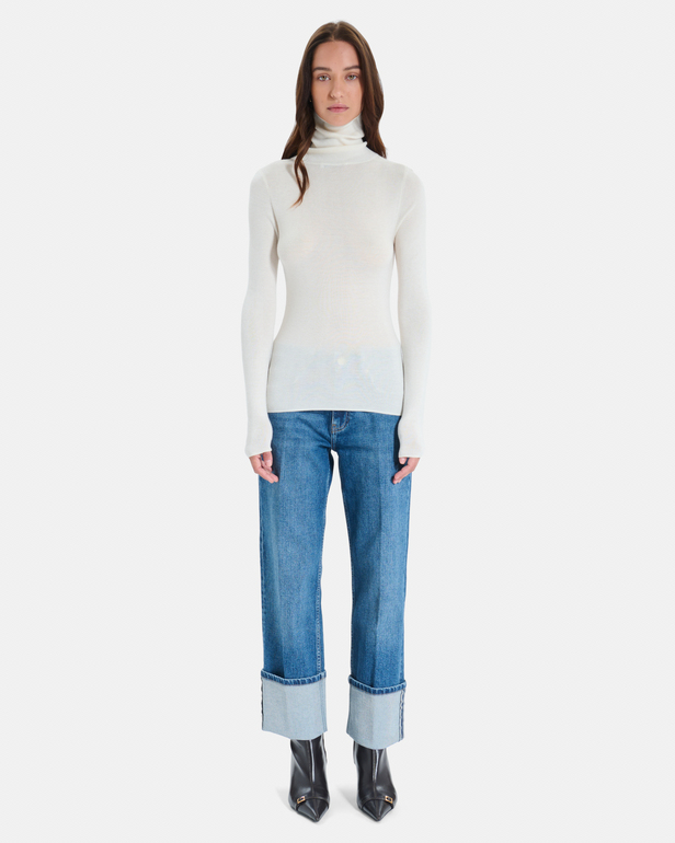 Nord sweater Cream ribbed knit sweater ZAPA