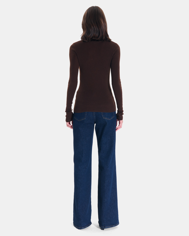 Nord sweater Chocolate ribbed knit sweater ZAPA