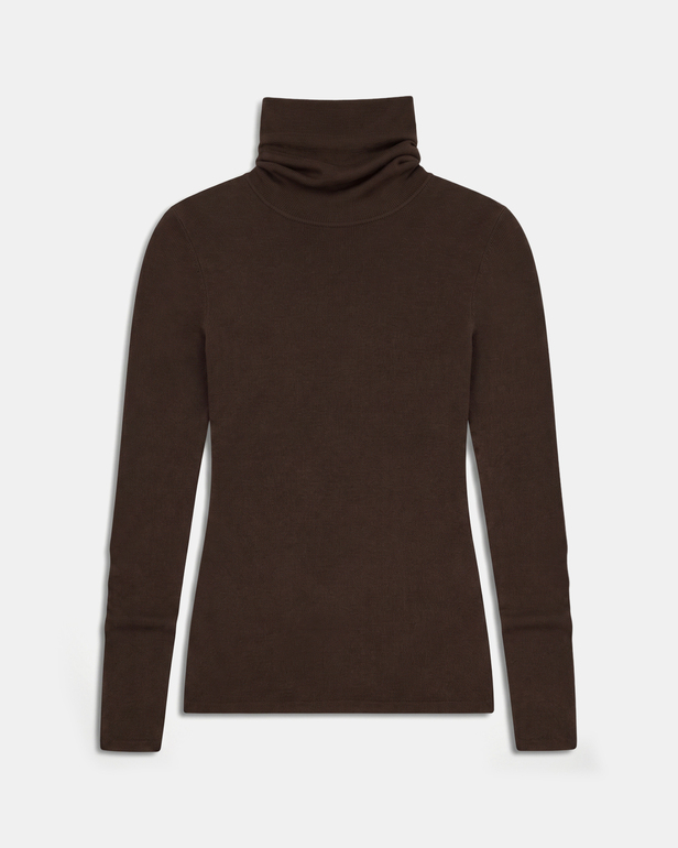 Nord sweater Chocolate ribbed knit sweater ZAPA