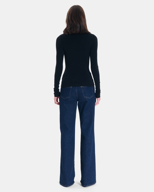 Nord sweater Black ribbed knit sweater ZAPA