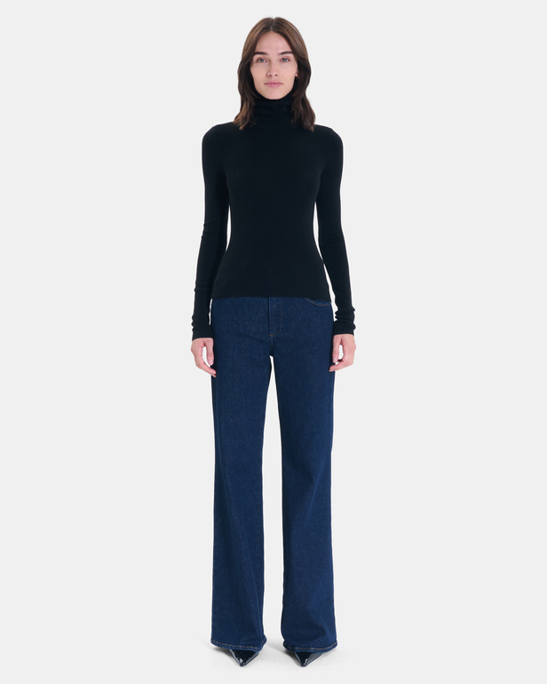 Nord sweater Black ribbed knit sweater ZAPA
