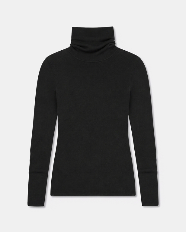 Nord sweater Black ribbed knit sweater ZAPA