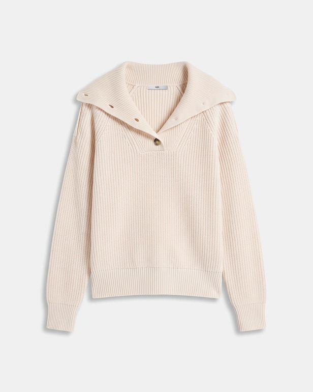 Nirae Sweater Beige wool sweater with a high neck ZAPA