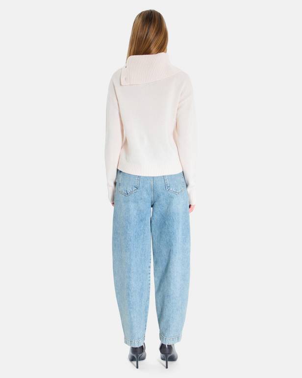 Nayla sweater Light beige cashmere V-neck sweater ZAPA