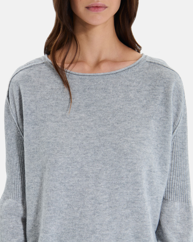 Pensee sweater Long-sleeved grey cashmere sweater ZAPA