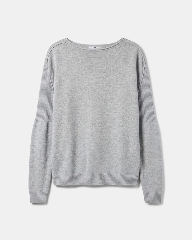 Pensee sweater Long-sleeved grey cashmere sweater ZAPA