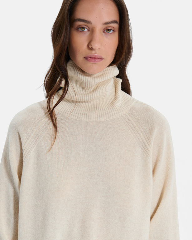 Paco sweater Beige cashmere turtleneck sweater ZAPA