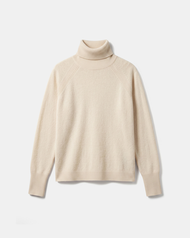 Paco sweater Beige cashmere turtleneck sweater ZAPA